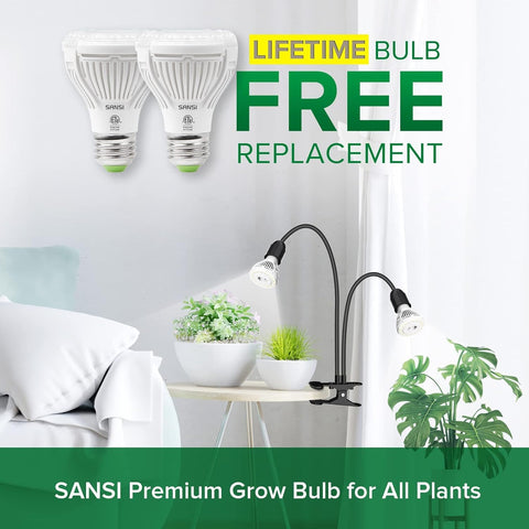 SANSI LED grow light with optical lens delivering focused, efficient spectrum for healthy growth.