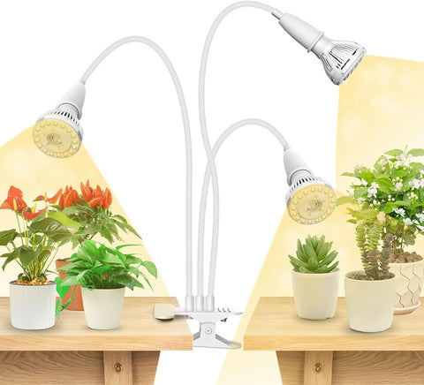 SANSI LED grow light with clip-on gooseneck for flexible placement and full-spectrum growth.