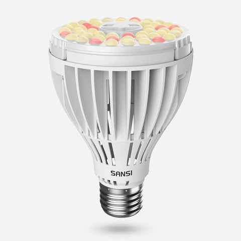 SANSI PAR25 30W grow light bulb front view with full spectrum for plants