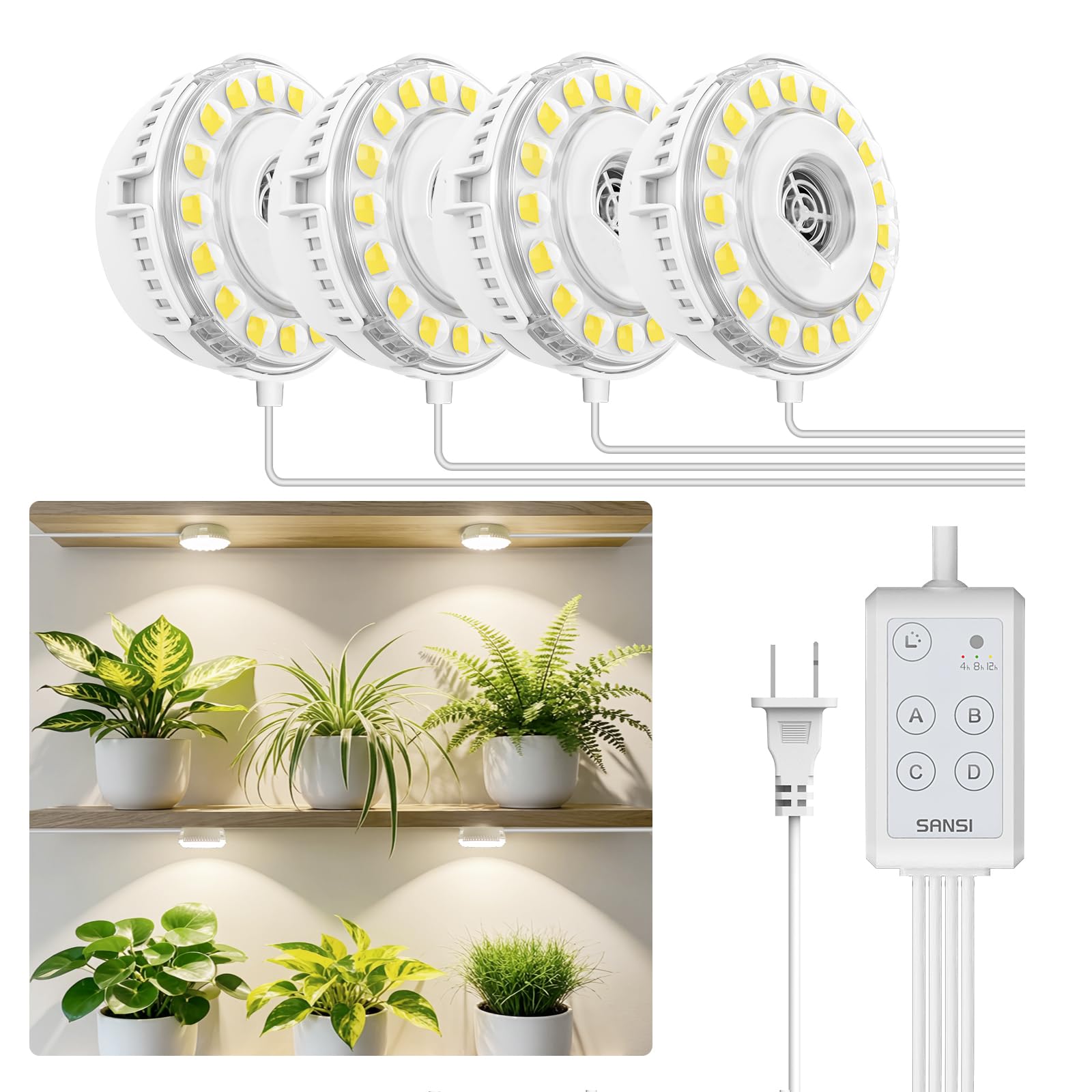 SANSI puck grow light compact design for neat indoor lighting