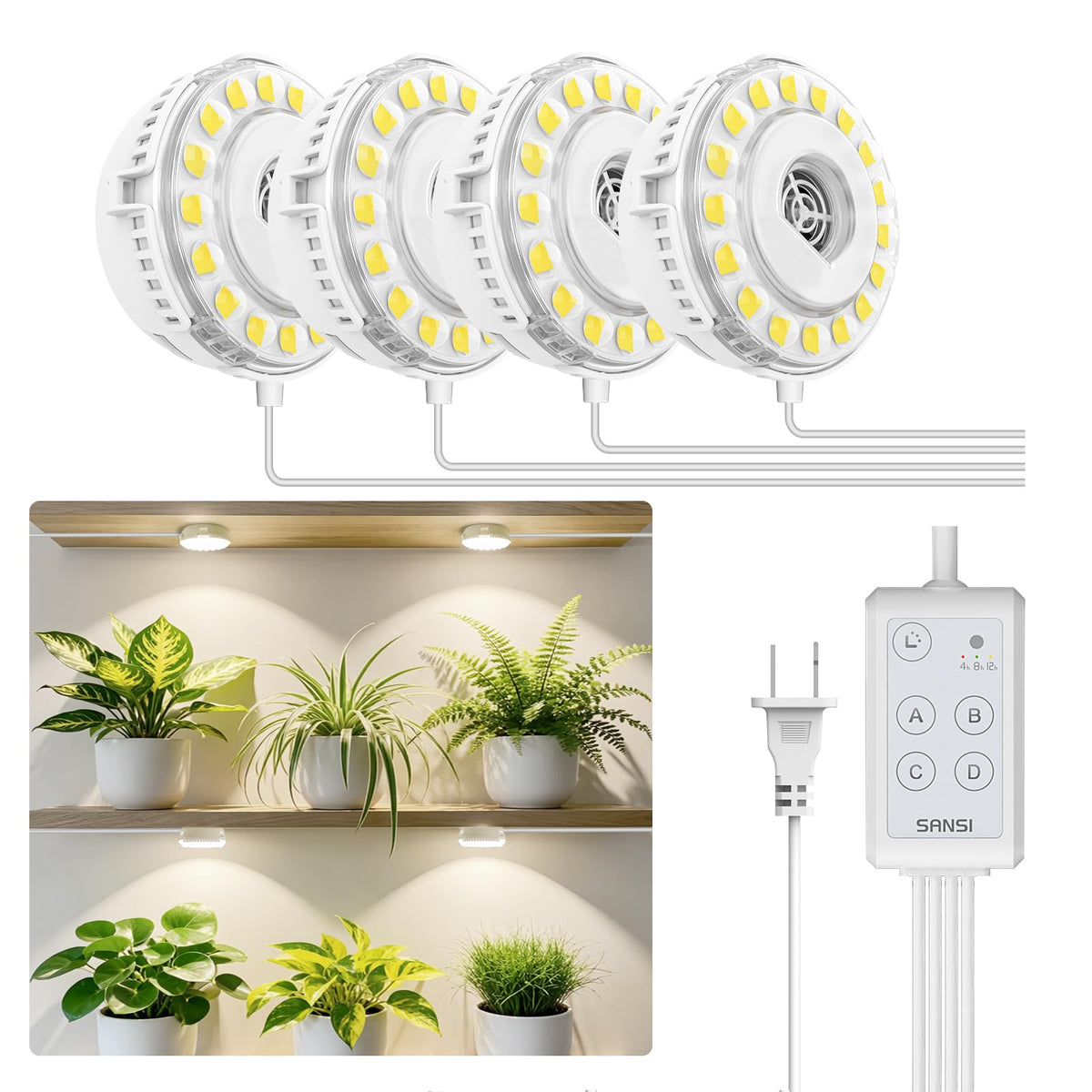 SANSI puck grow light compact design for neat indoor lighting