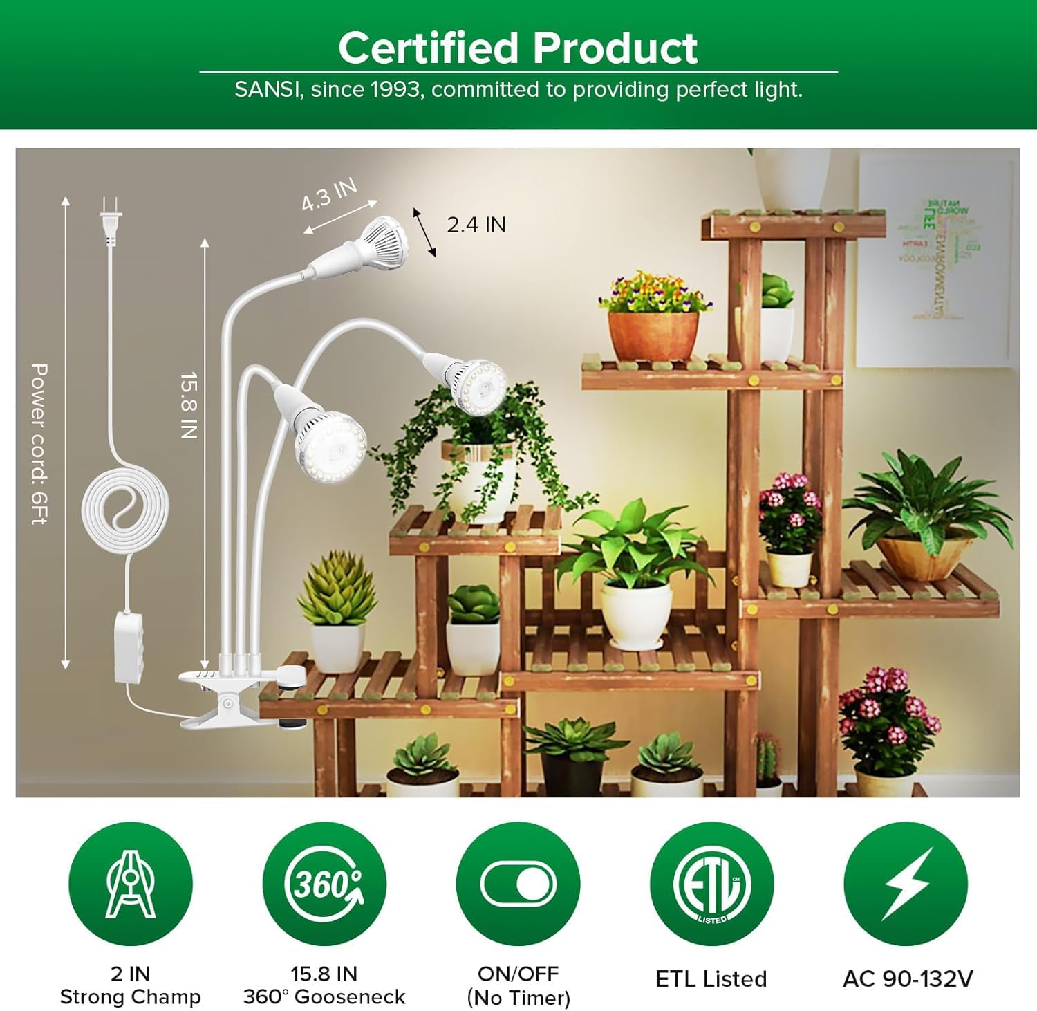 SANSI replaceable bulbs mean easy maintenance and less waste.