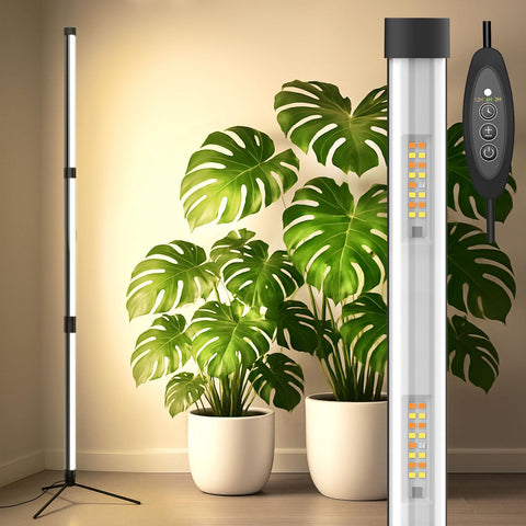 SANSI T10 standing grow light full spectrum panel supports indoor plant growth