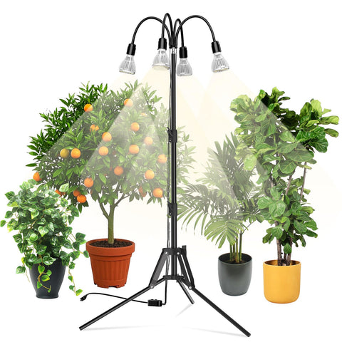 SANSI upgraded grow light on a sturdy tripod stand for flexible indoor lighting.