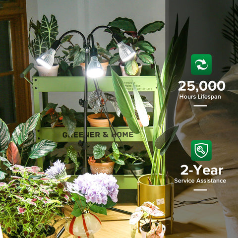 SANSI upgraded 90W grow light high-PPFD performance with 3x30W bulbs