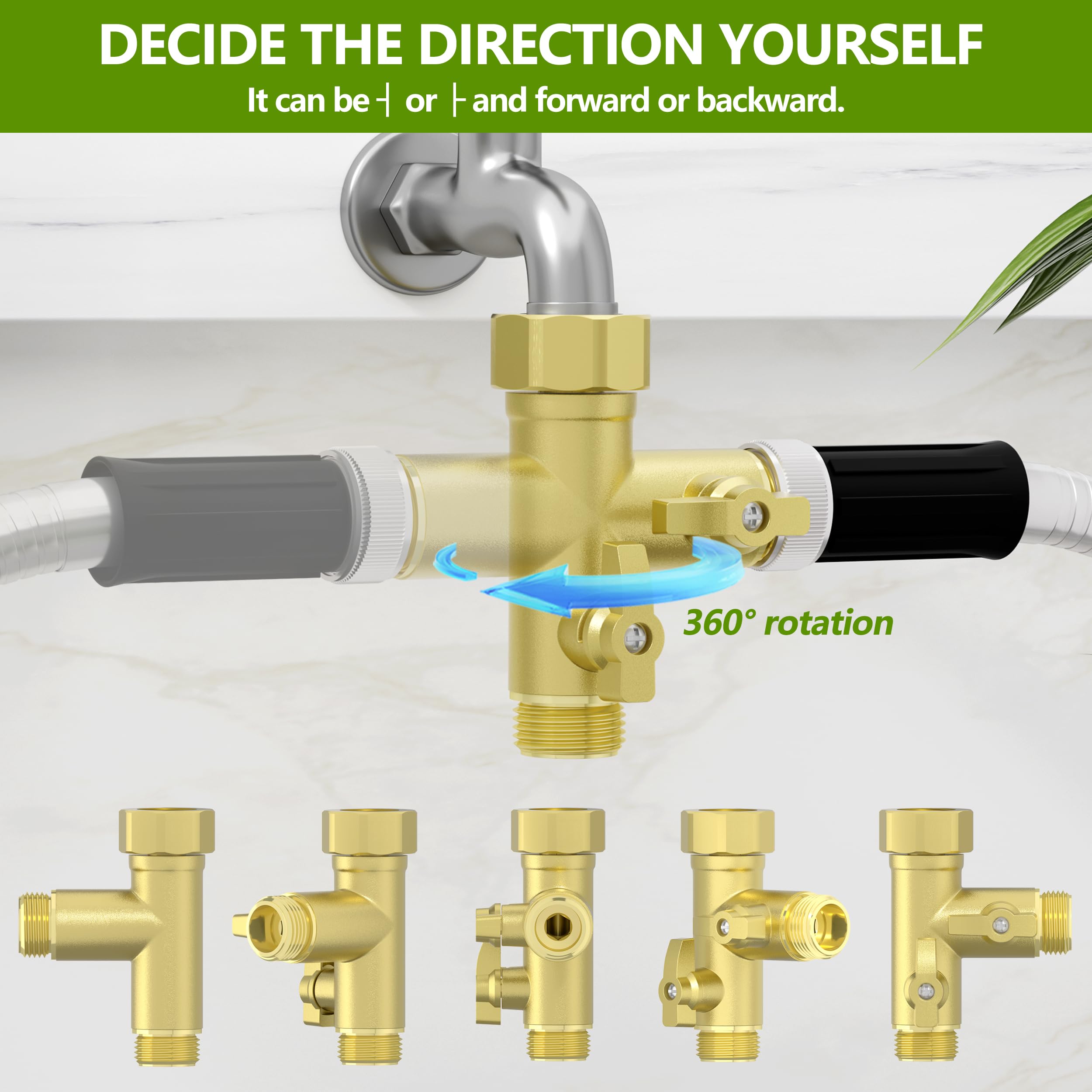 SANTONG double-outlet setup shows simultaneous watering for multiple hoses.