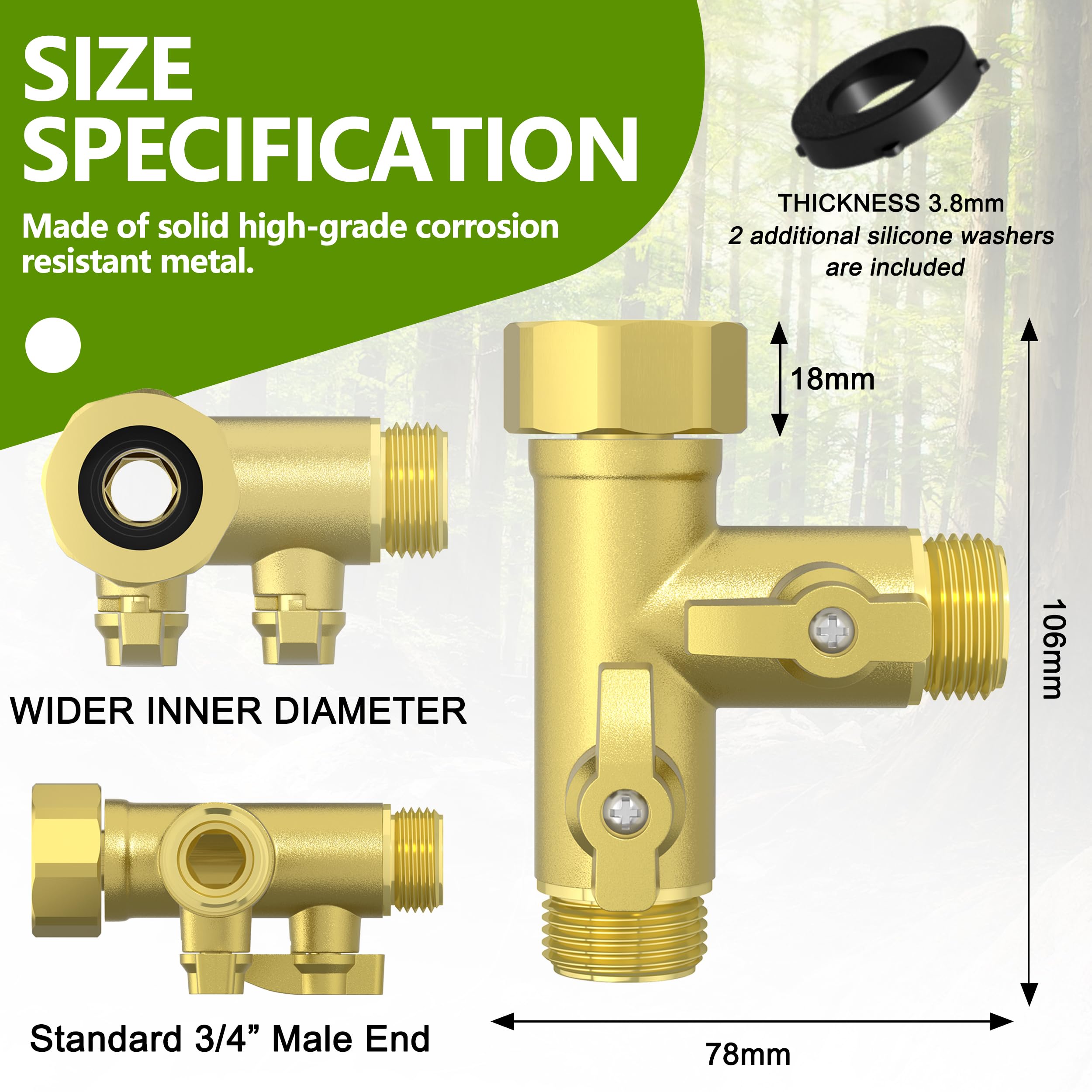 SANTONG easy screw-on faucet connection for quick, tool-free installation.