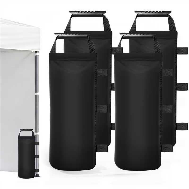 SANUMY 112lbs sand bags pack demonstrates durable anchoring with reinforced stitching.