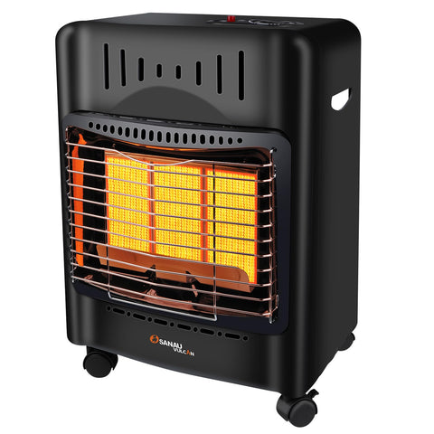 SANAUVULCAN 18,000-BTU heater front view showing robust garage warmth and power