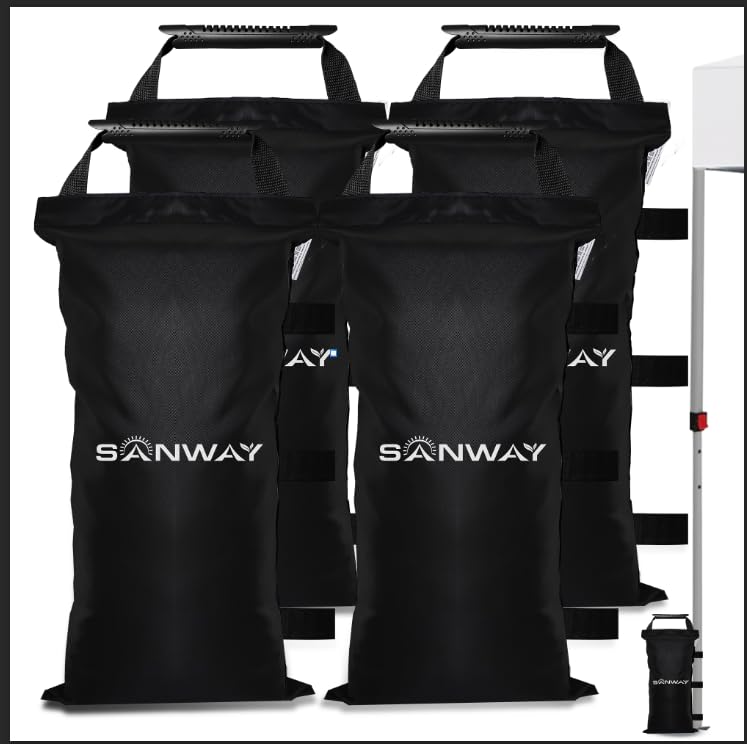 SANWAY 120 lbs sand bags secure canopy weights for windy outdoor events.