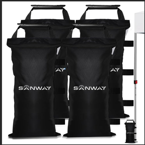 SANWAY 120 lbs sand bags secure canopy weights for windy outdoor events.