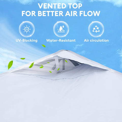 SANWAY interior space features 100 sq ft shade and tall height for comfort