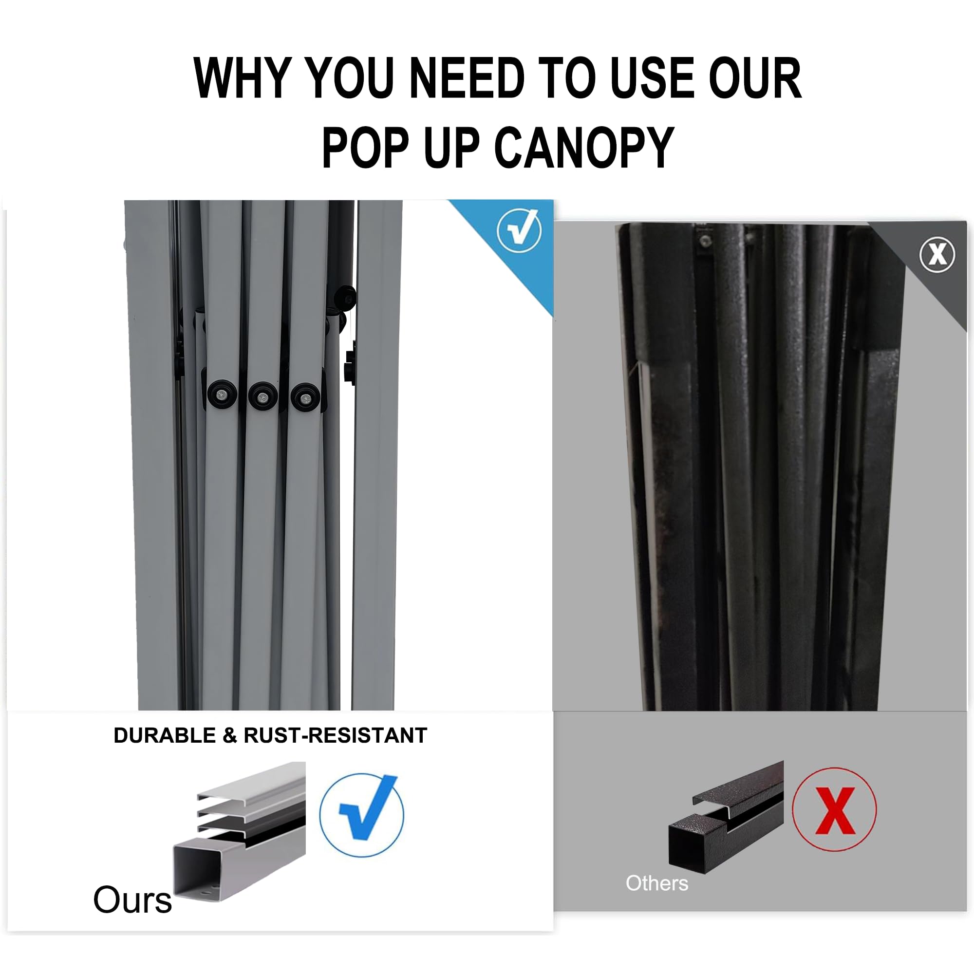 SANWAY reinforced corner hooks enhance canopy stability