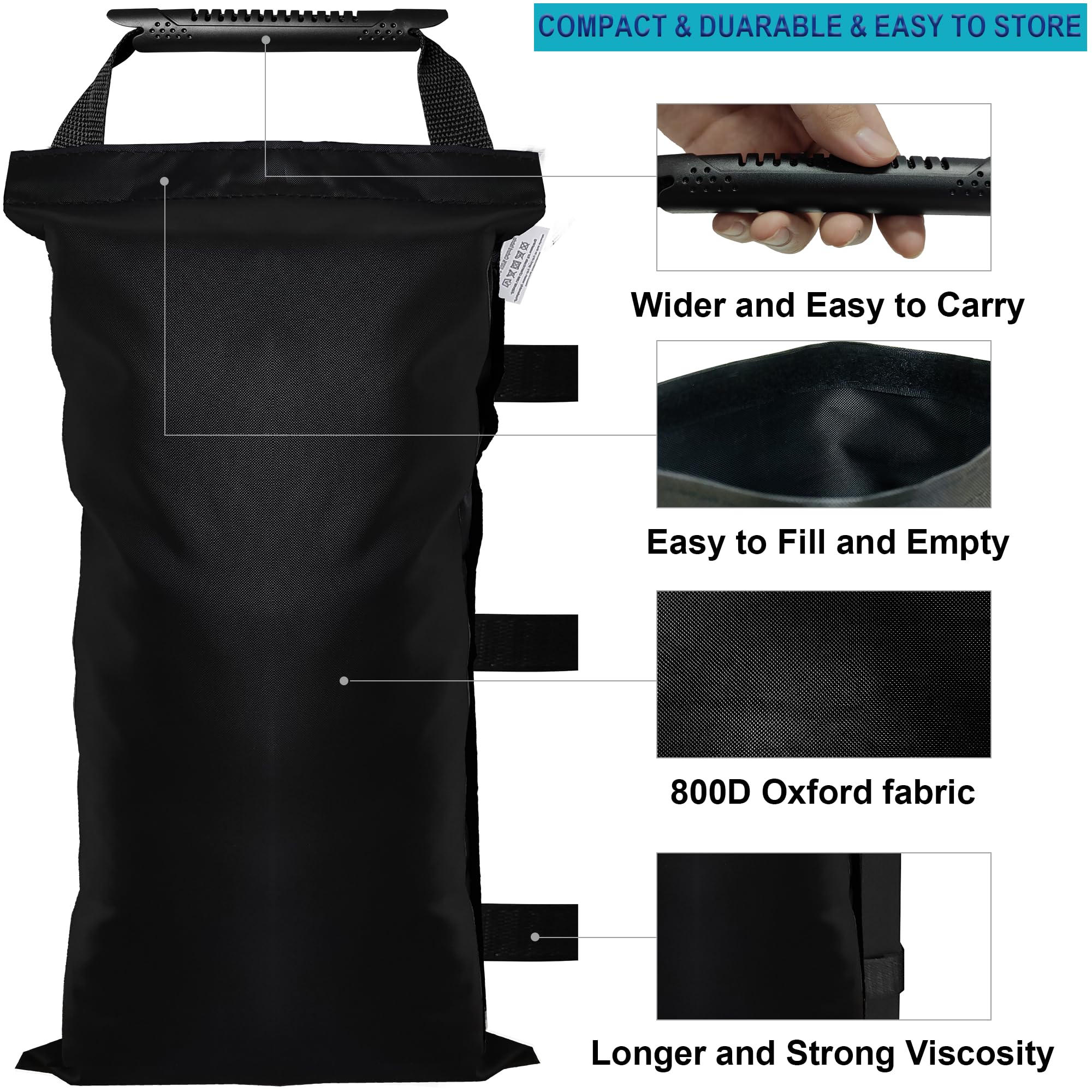 SANWAY sand bags with Velcro straps for secure canopy stabilization.
