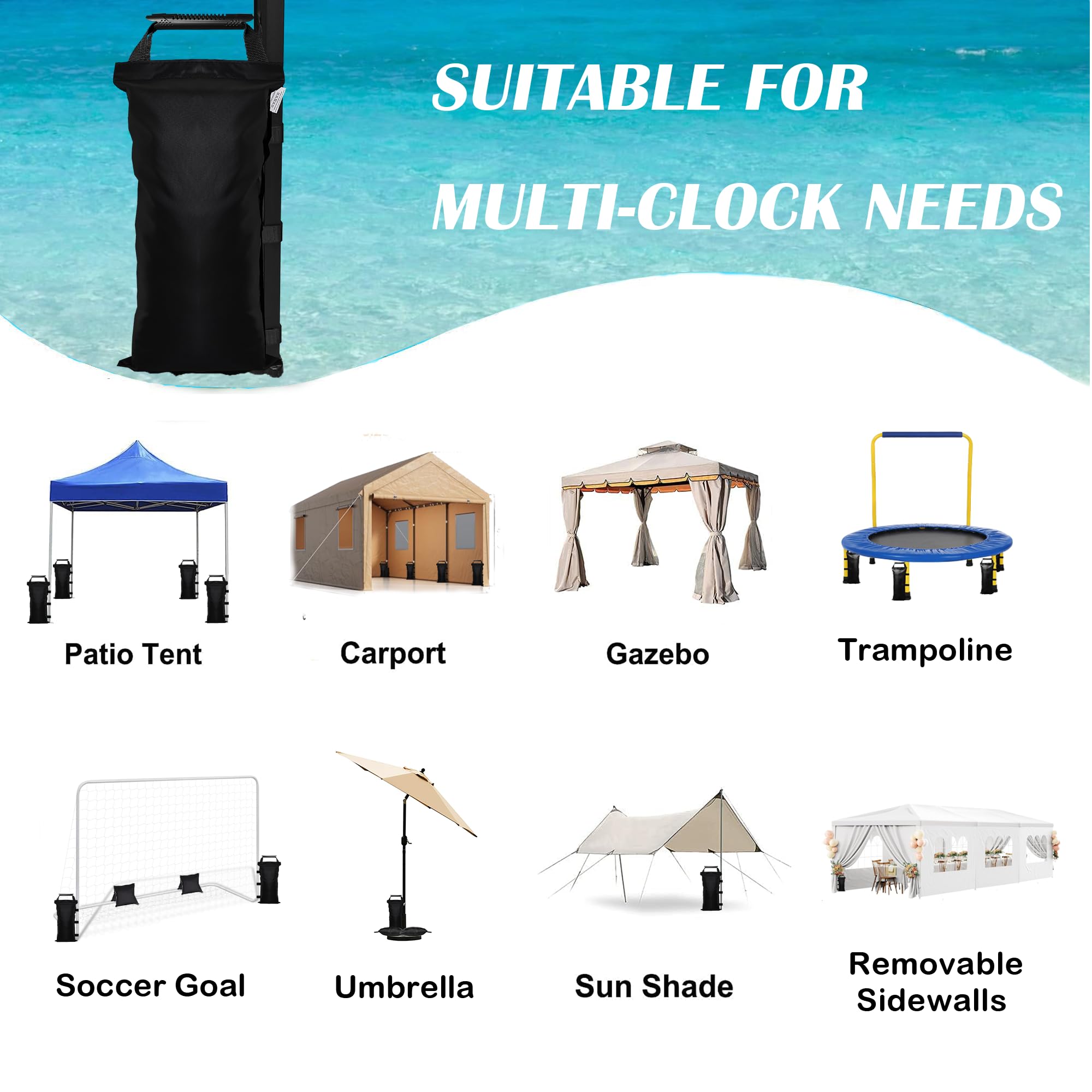 SANWAY versatile weights suitable for tents, gazebos, umbrellas, and markets.