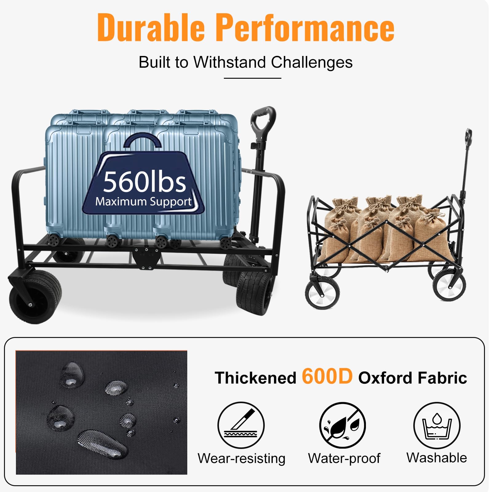 SANYCASA 7.5-inch wheels with 360° rotation for sand navigation