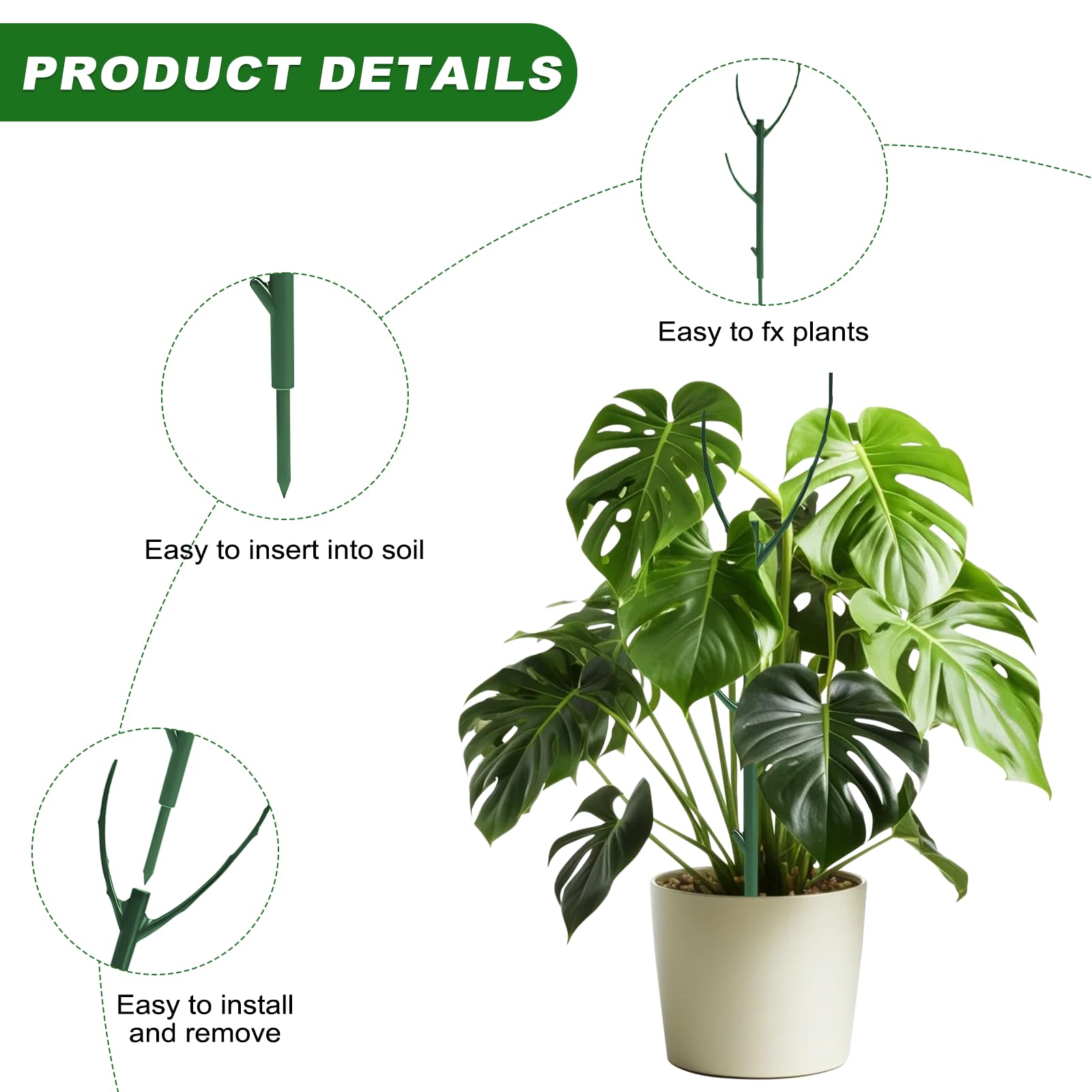 sanzkjic 11 inch plant support pole demonstrates easy height extension for expanding vines