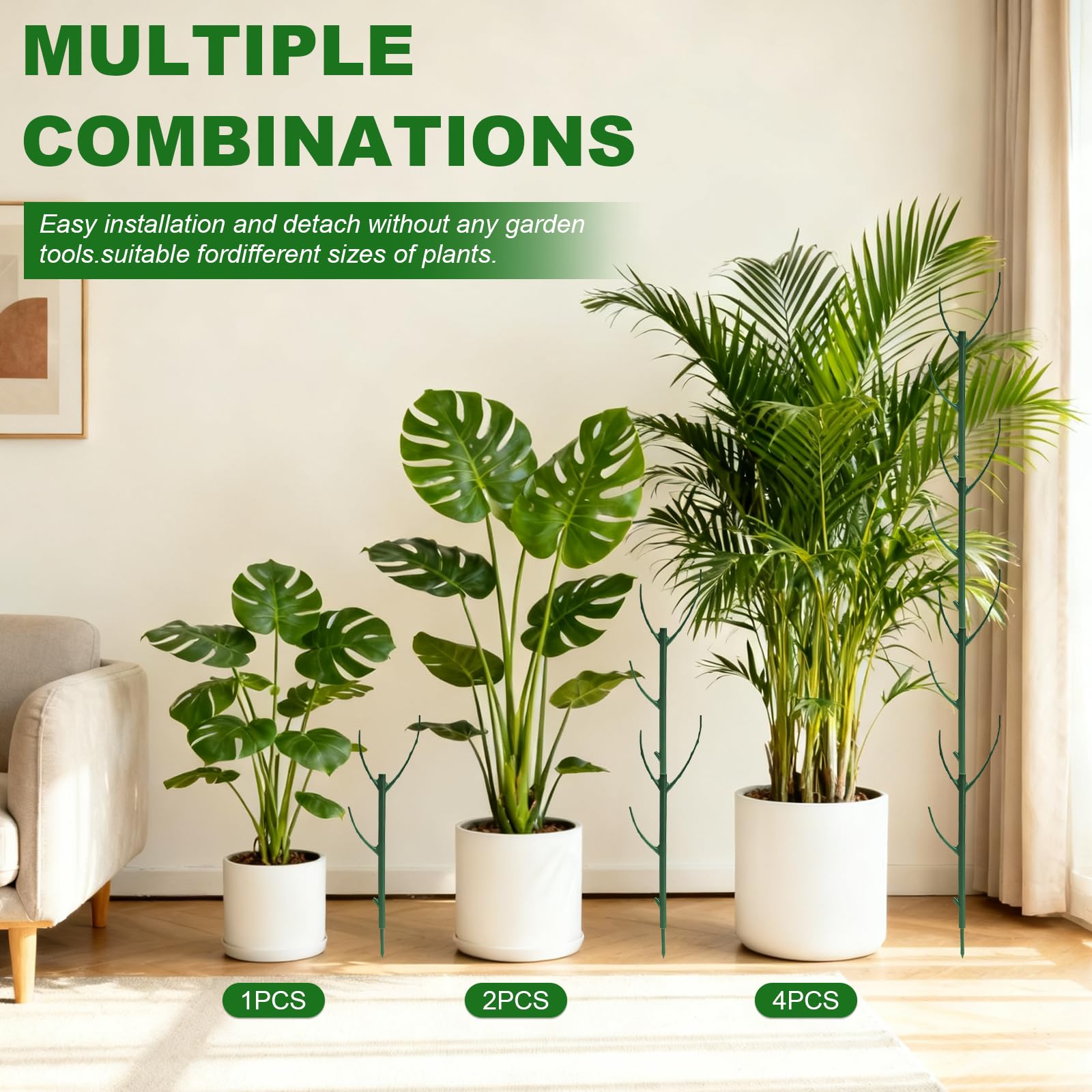 sanzkjic monstera support stake setup keeps heavy leaves upright