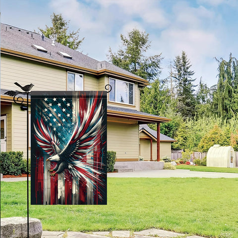 Saoplasa american bald eagle flag highlights outdoor decor with durable polyester for weather resistance.