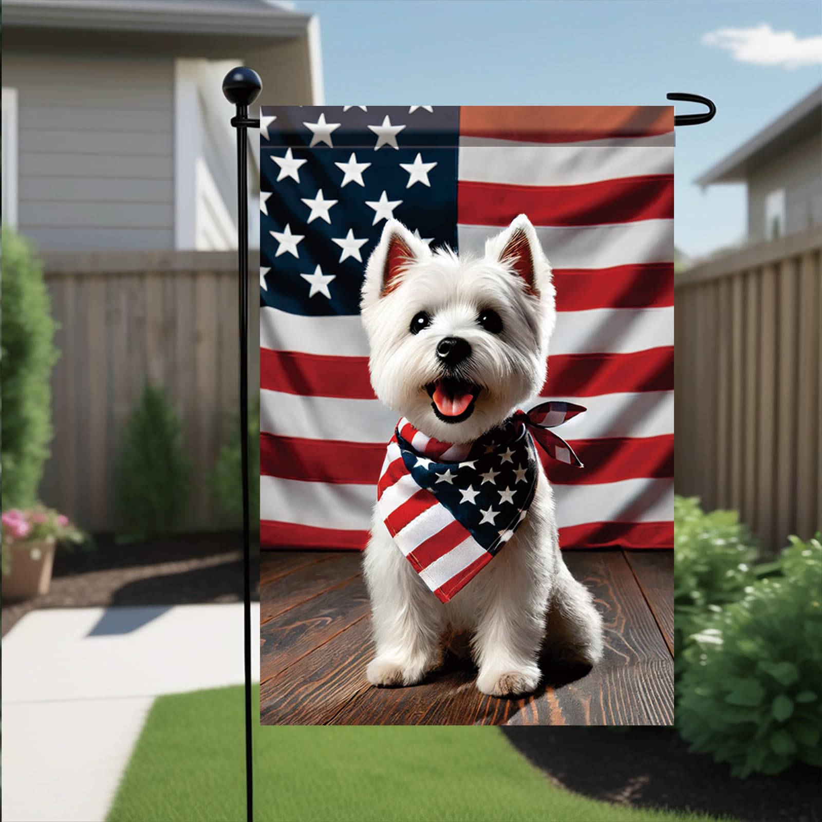 Saoplasa easy-install flag fits standard garden pole for quick setup.