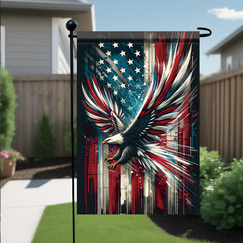 Saoplasa independence day flag ideal for patios, lawns, and gates with easy flagpole mounting.