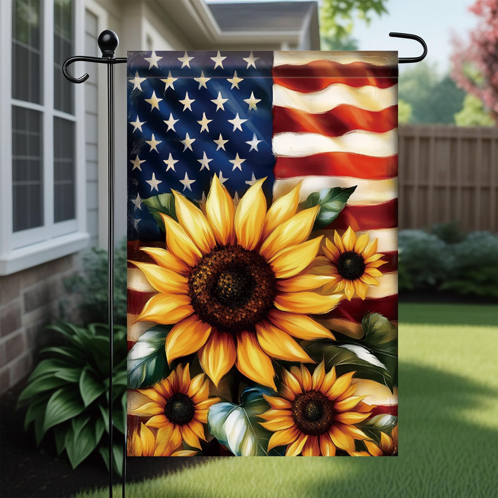 Saoplasa Independence Day flag for festive patriotic celebrations in the garden.