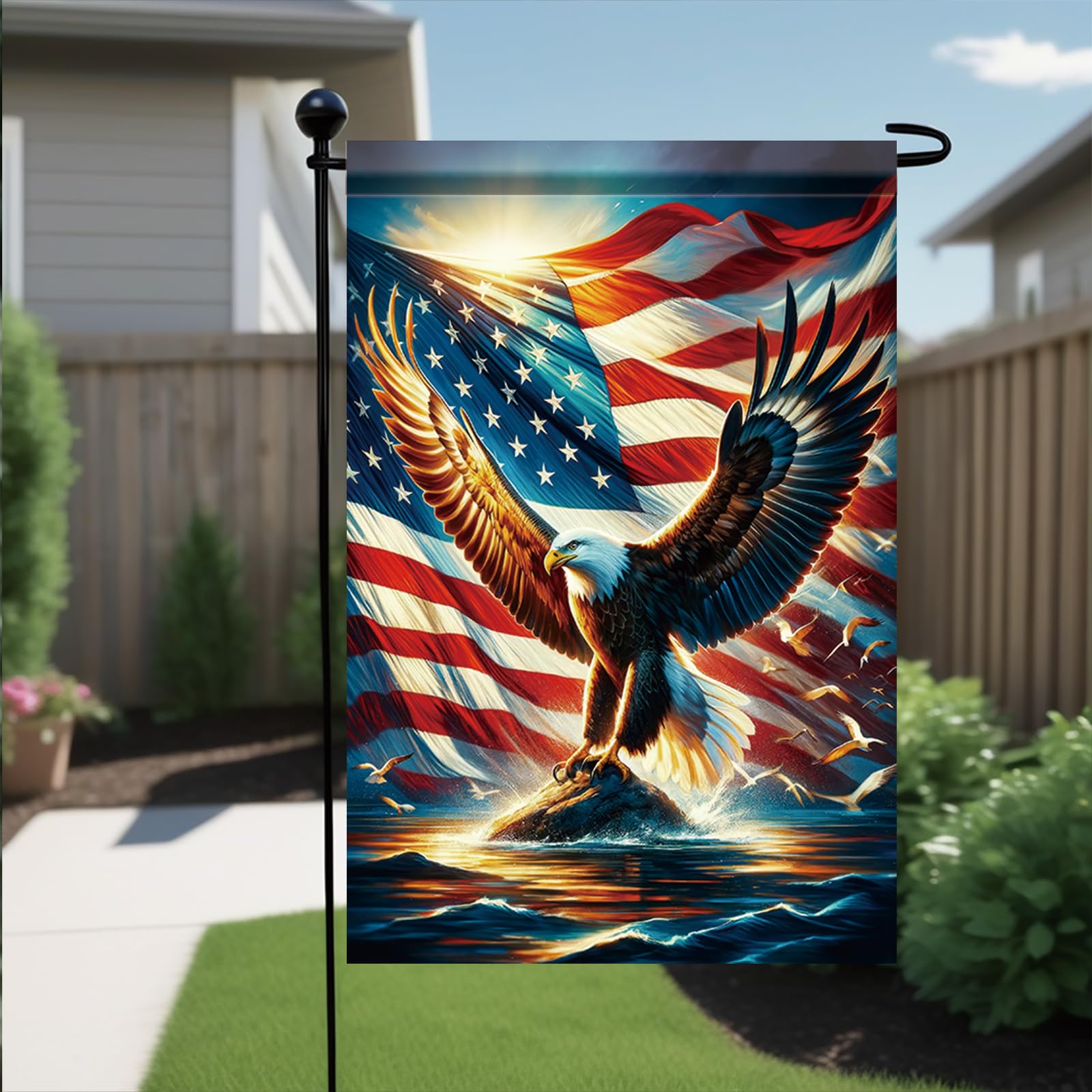 Saoplasa Independence Day garden flag brightens patios