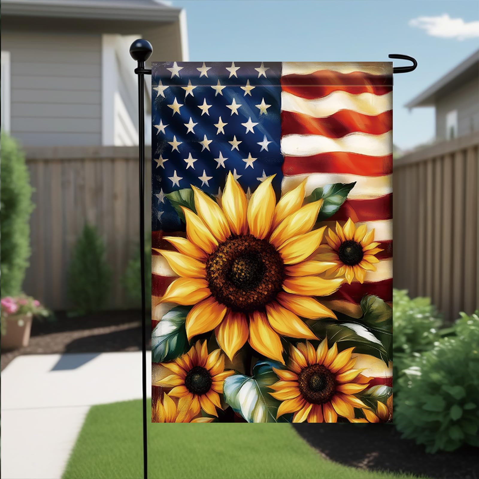 Saoplasa outdoor flag 12x18 fits yards, porches, and patios.