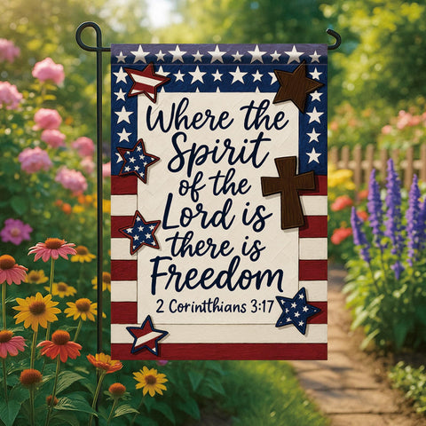Saoplasa patriotic decor flag elevates outdoor display with faith and values.