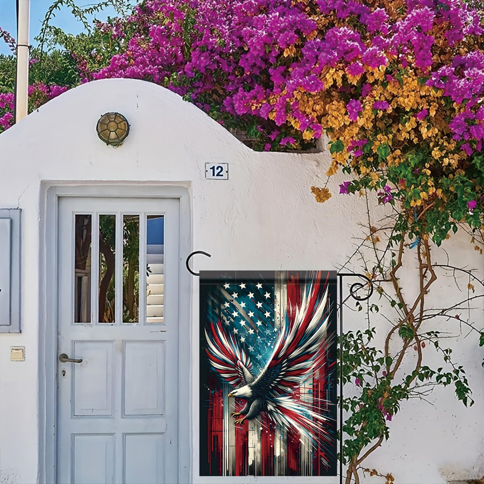 Saoplasa outdoor patriotic flag adds festive charm to gardens during Memorial Day and July 4th.