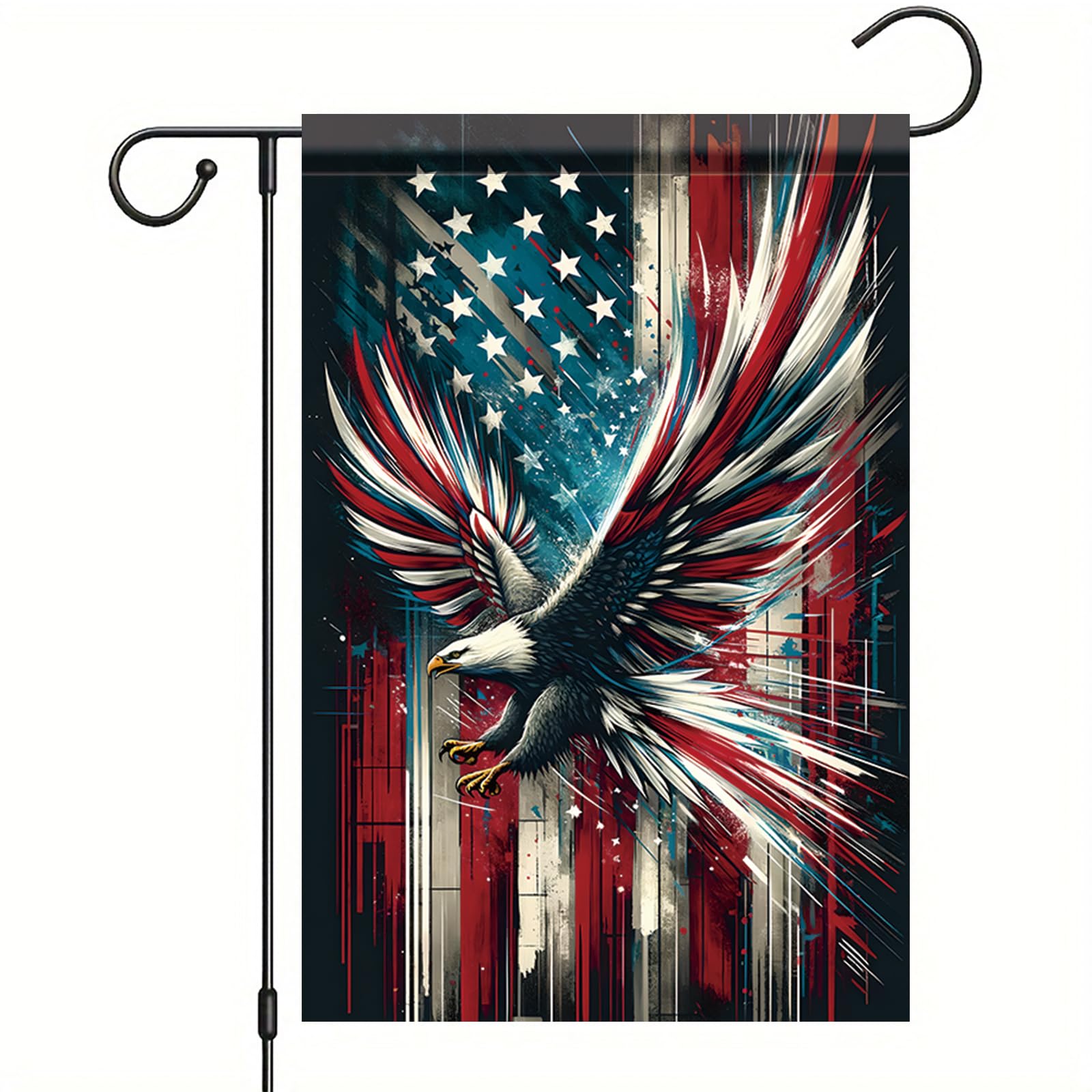 Saoplasa patriotic garden flag 12x18 with double-sided design for full visibility from all angles.