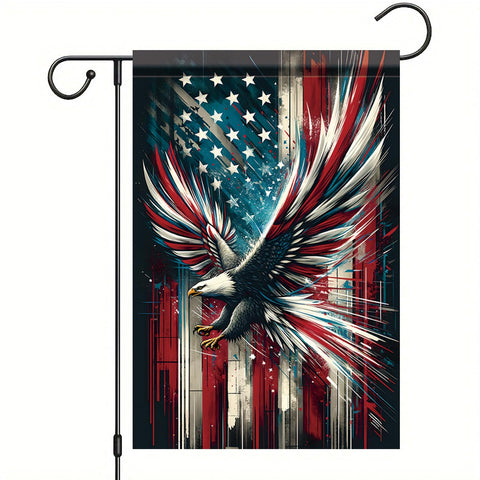 Saoplasa patriotic garden flag 12x18 with double-sided design for full visibility from all angles.