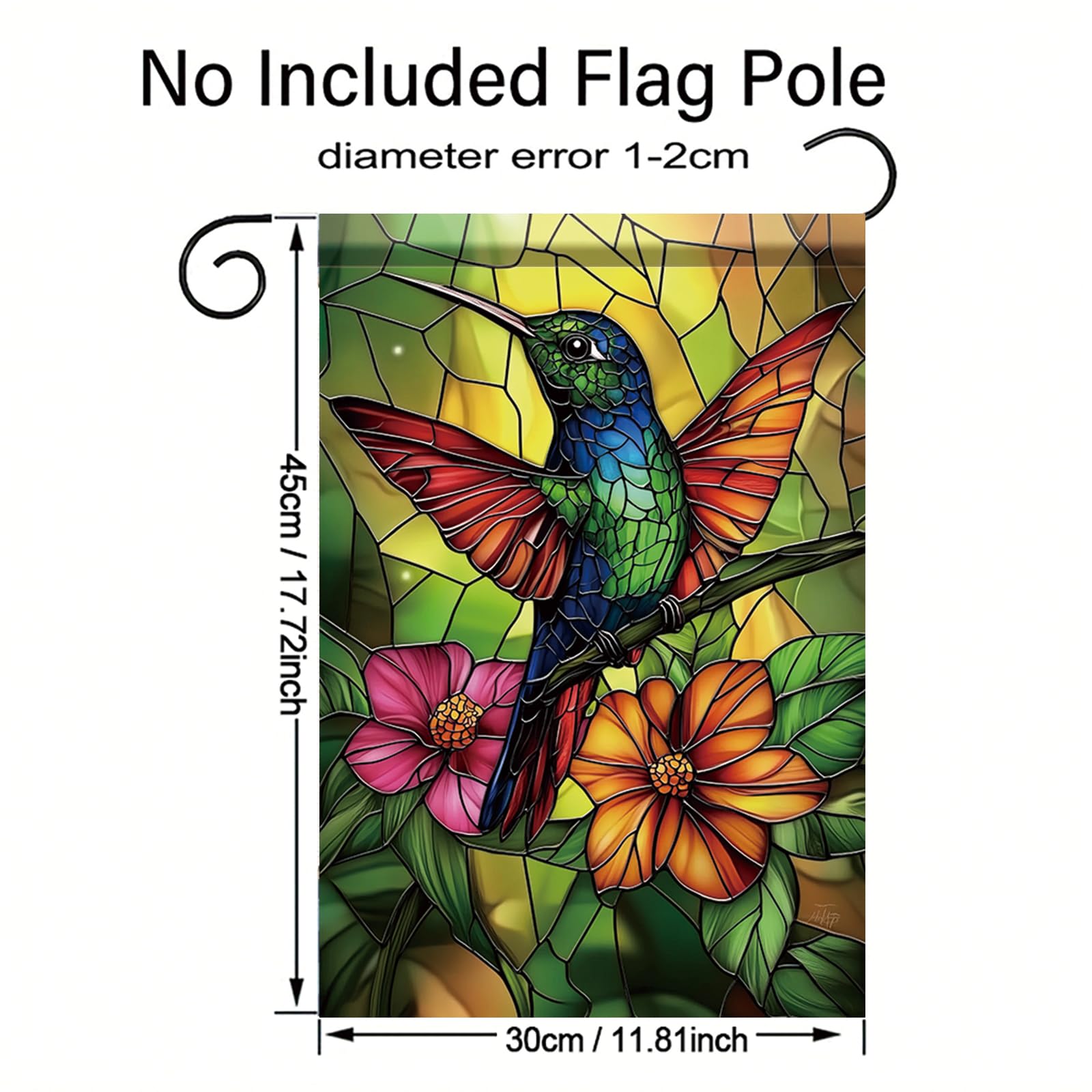 Saoplasa Starlit hummingbird flag floral-theme design invites nature-inspired ambiance on patios.