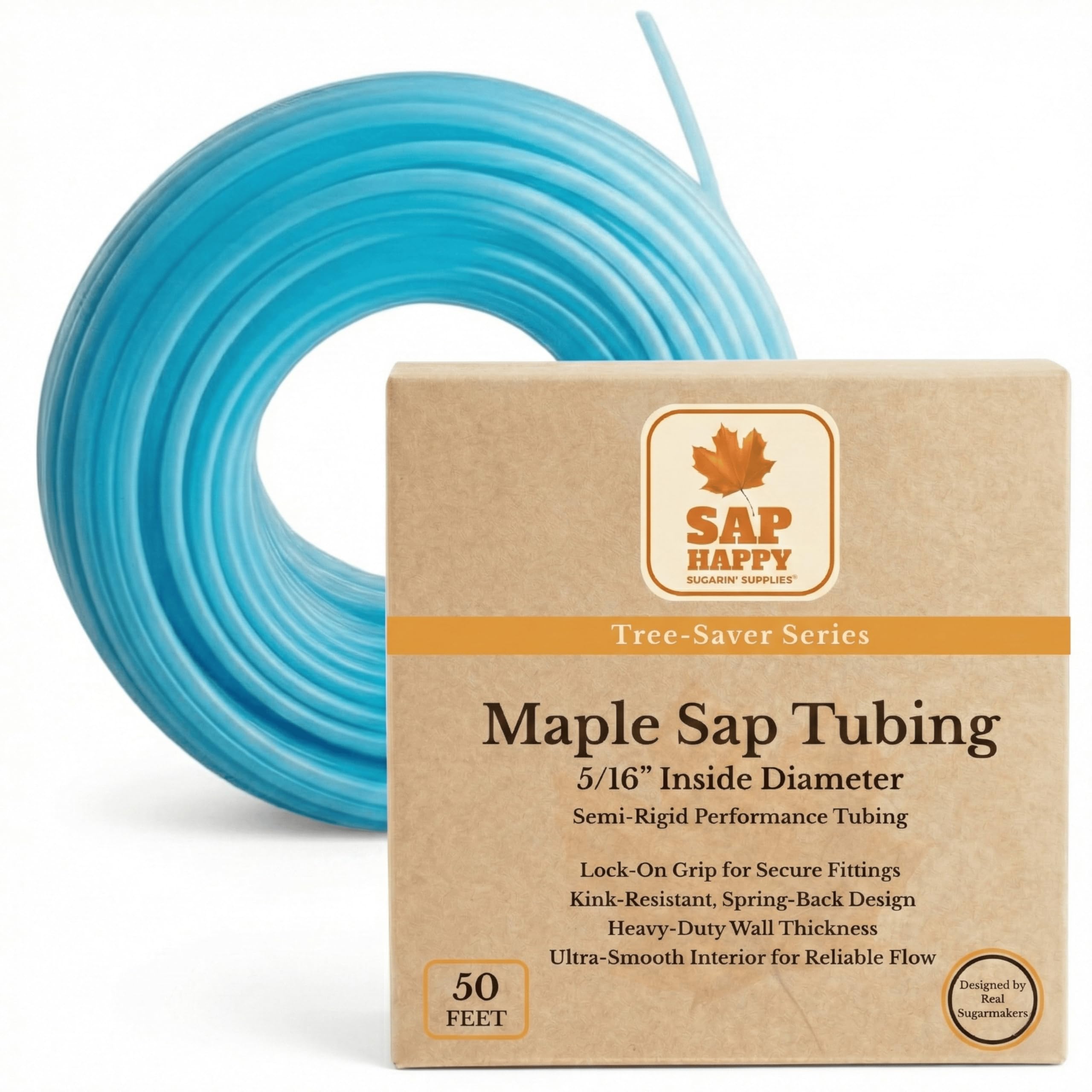 Sap Happy Sugarin Supplies maple tubing 50ft blue 5/16in UV-blocking keeps sap clean
