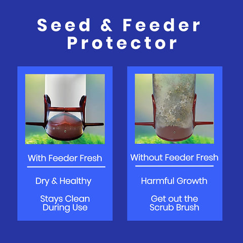 Sapphire Labs Feeder Fresh helps prevent seed cake in storage.