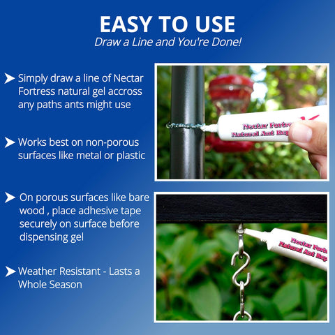 Sapphire Labs Nectar Fortress ant guard bird house protection prevents ant intrusion.