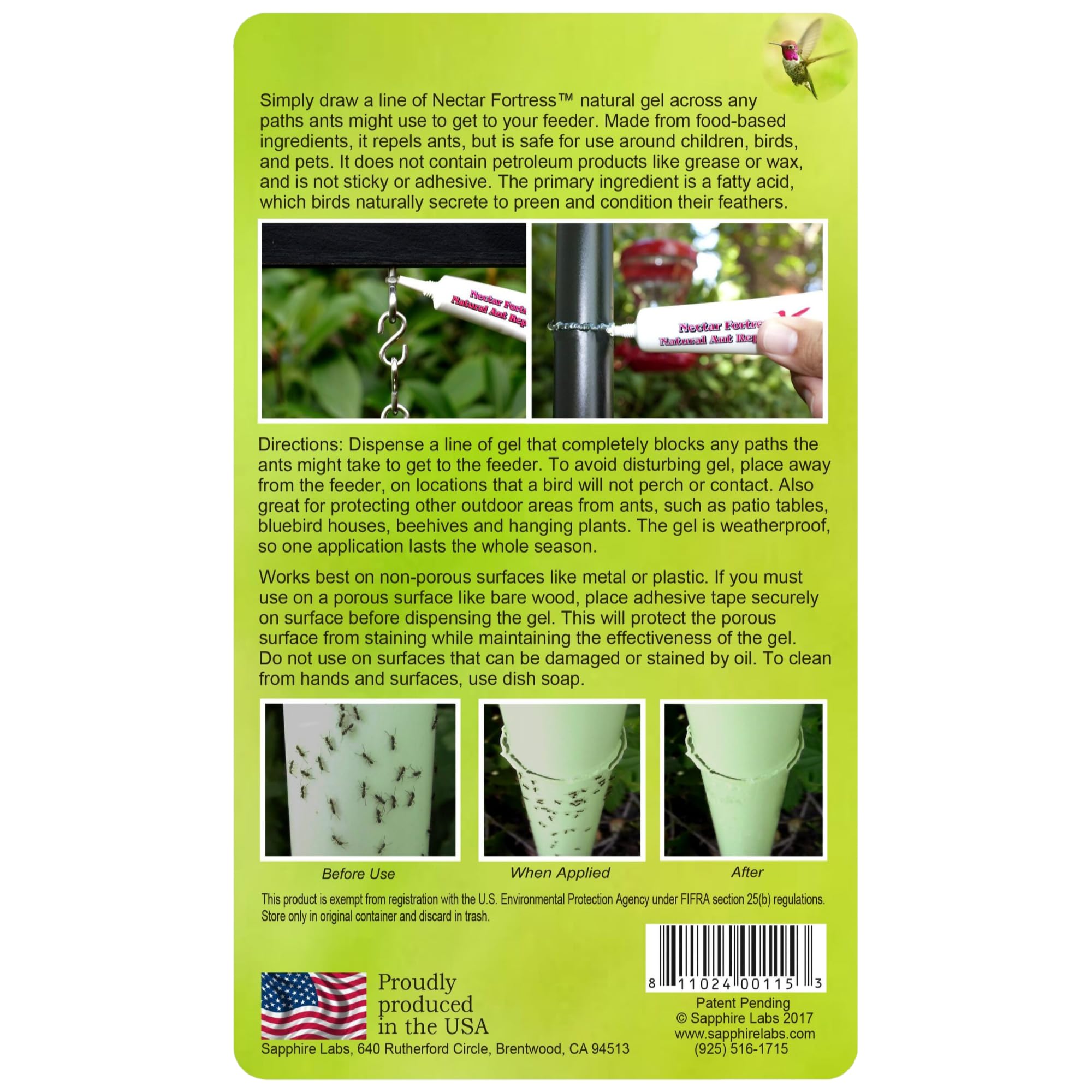Sapphire Labs Nectar Fortress ant guard easy-application line enables quick use.