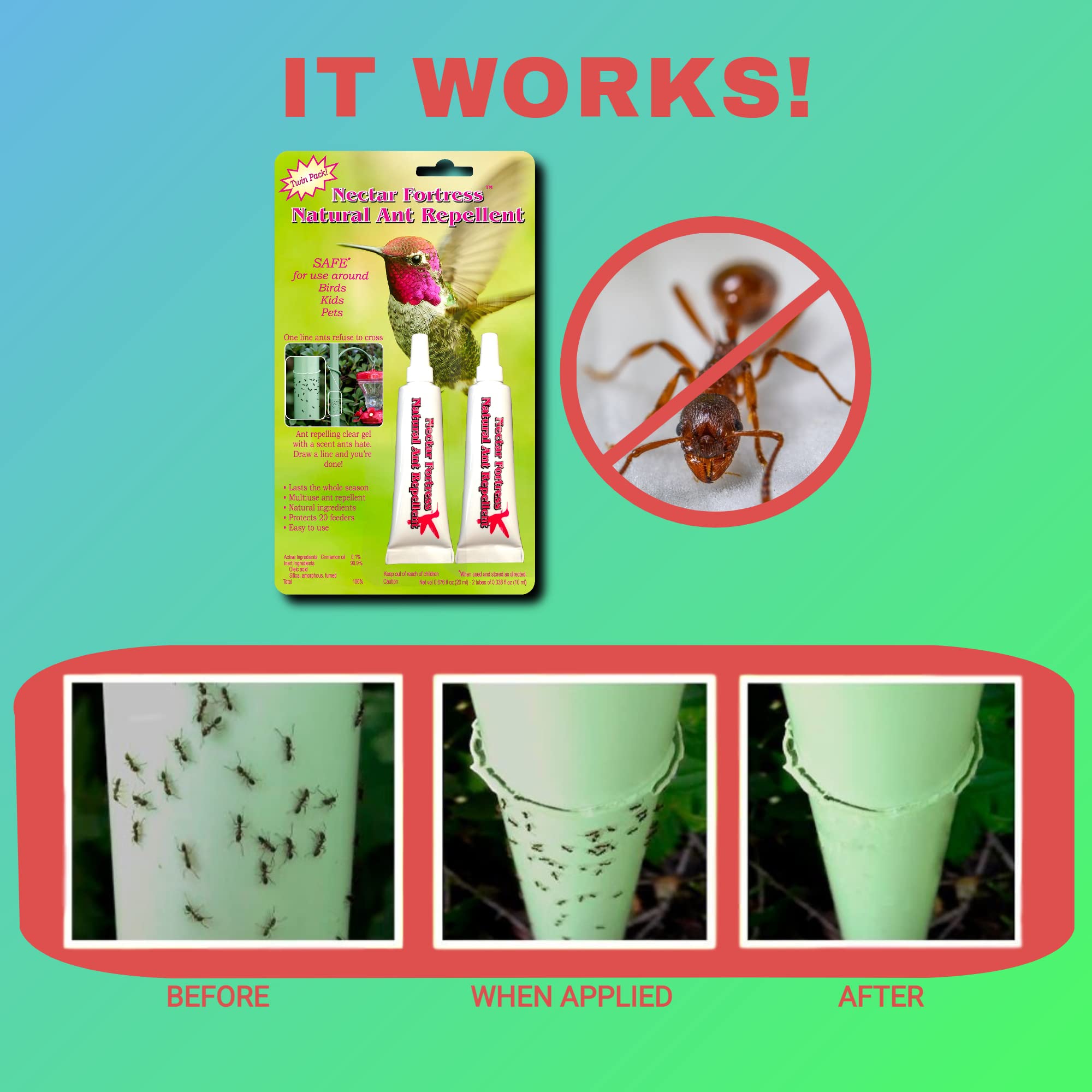 Sapphire Labs Nectar Fortress ant guard outdoor table protection reduces ant trails.