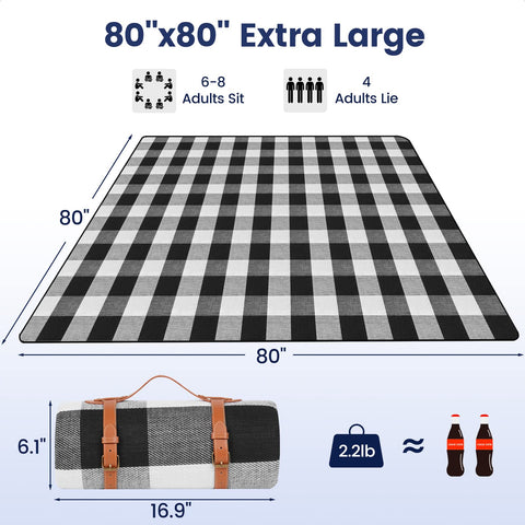 Sapsisel blanket showing waterproof back protecting seating on damp grass