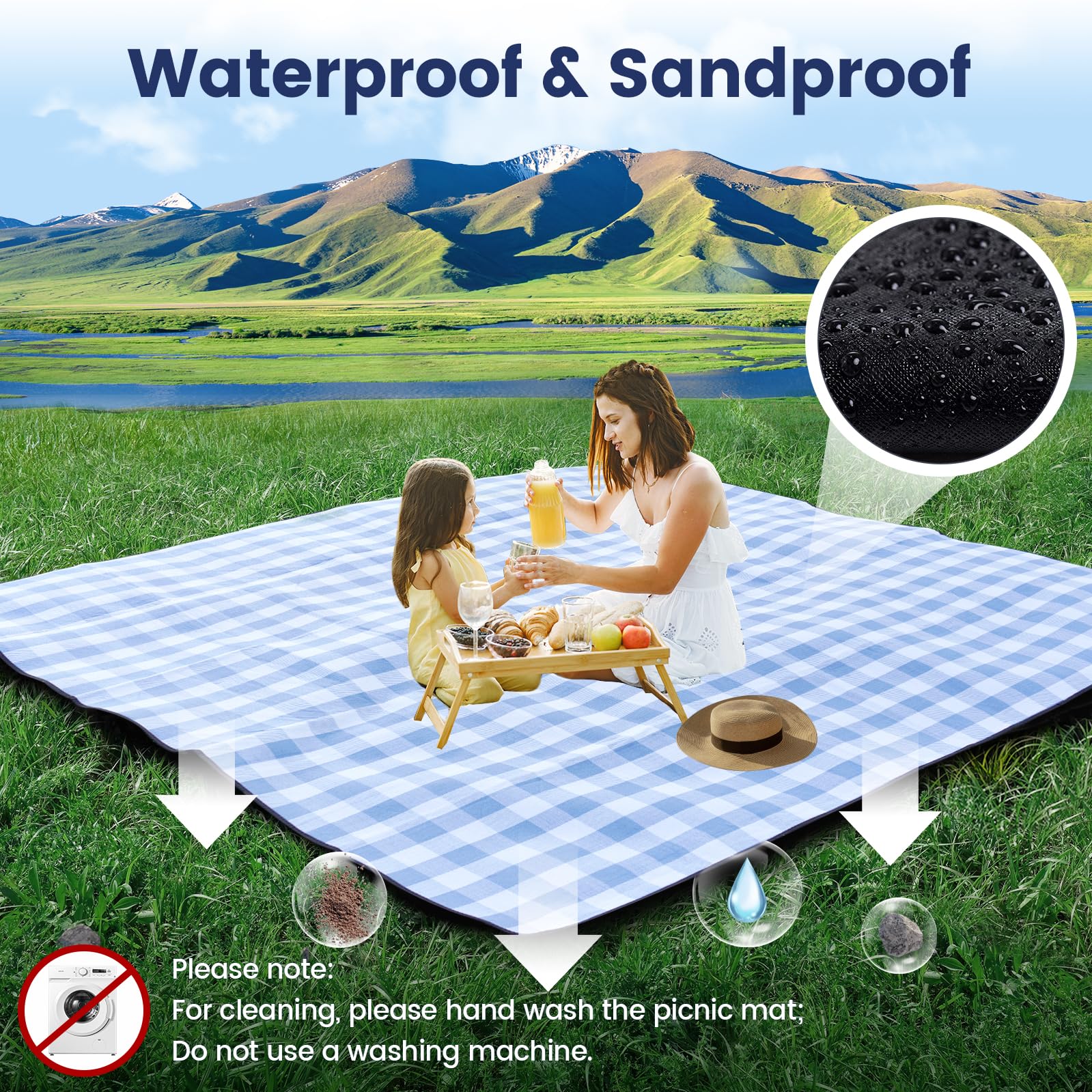 Sapsisel sandproof backing resists dirt and moisture.