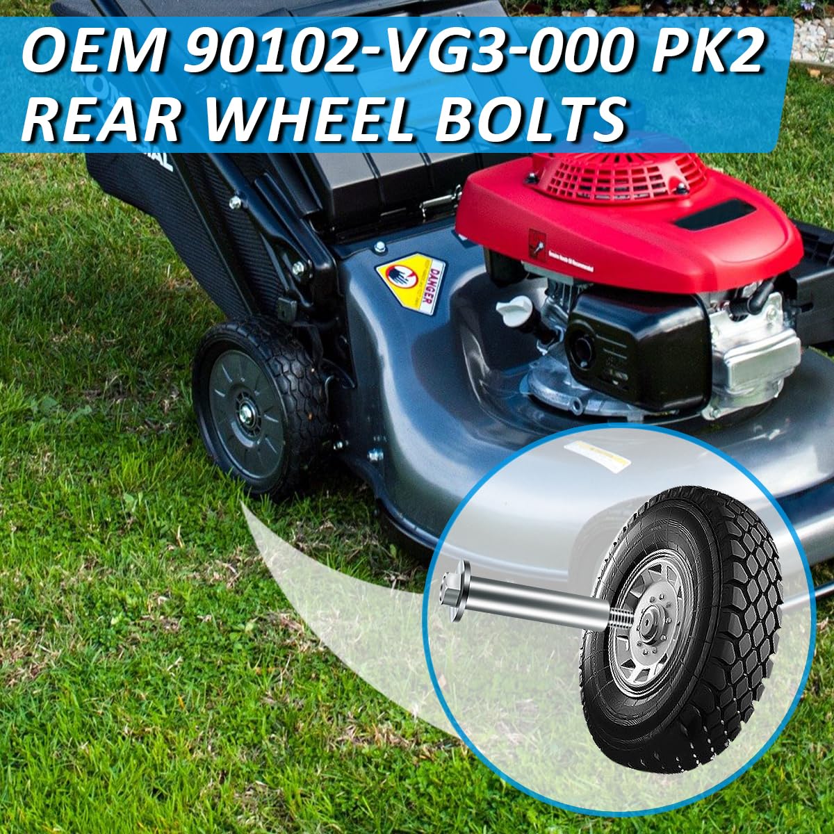 High-quality metal bolts designed for lawn mower rear wheel hardware