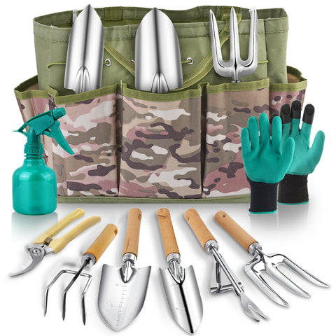 Saraily 9-piece gardening tool set in a gift-ready box for versatile garden tasks