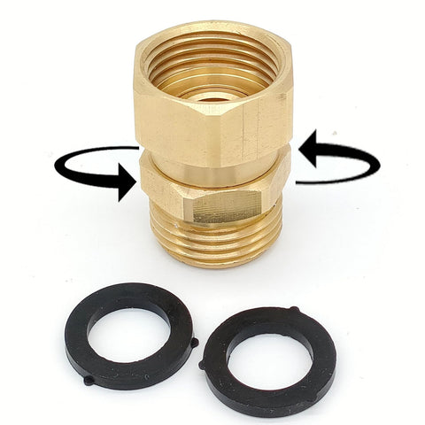 Saranice garden hose swivel adapter enables 360-degree rotation for tangle-free watering.