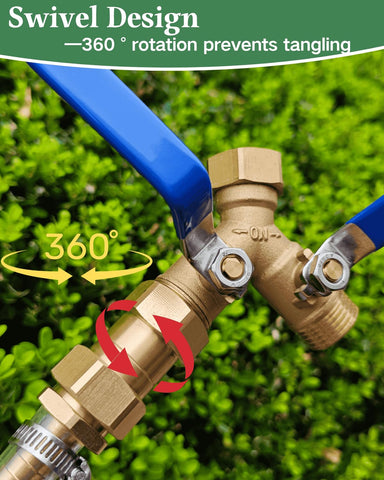 SARANICE heavy-duty brass hose connector resists corrosion for outdoor use.