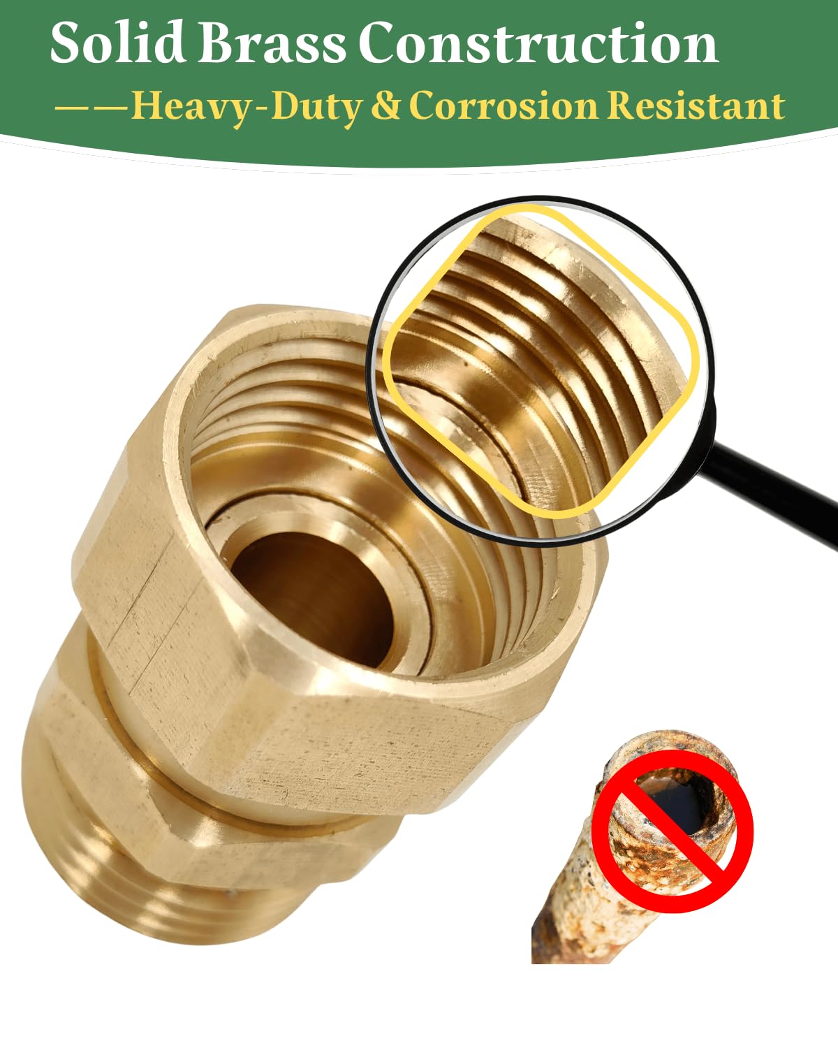 Saranice swivel fitting reduces hose twisting during watering of paths and beds.