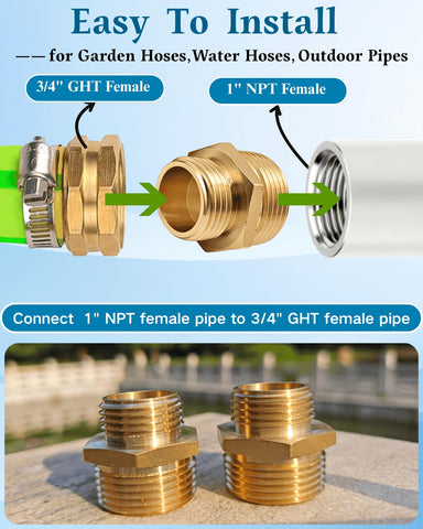 SARANICE outdoor irrigation adapter attached to garden hose.