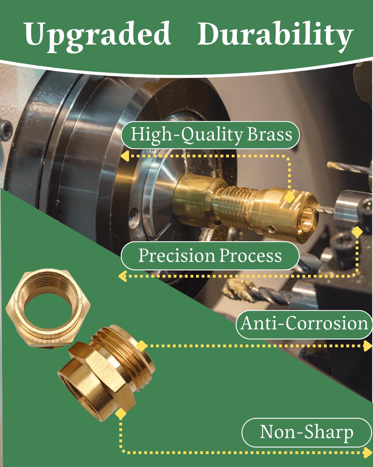 Saranice outdoor irrigation connection with brass adapter and hose