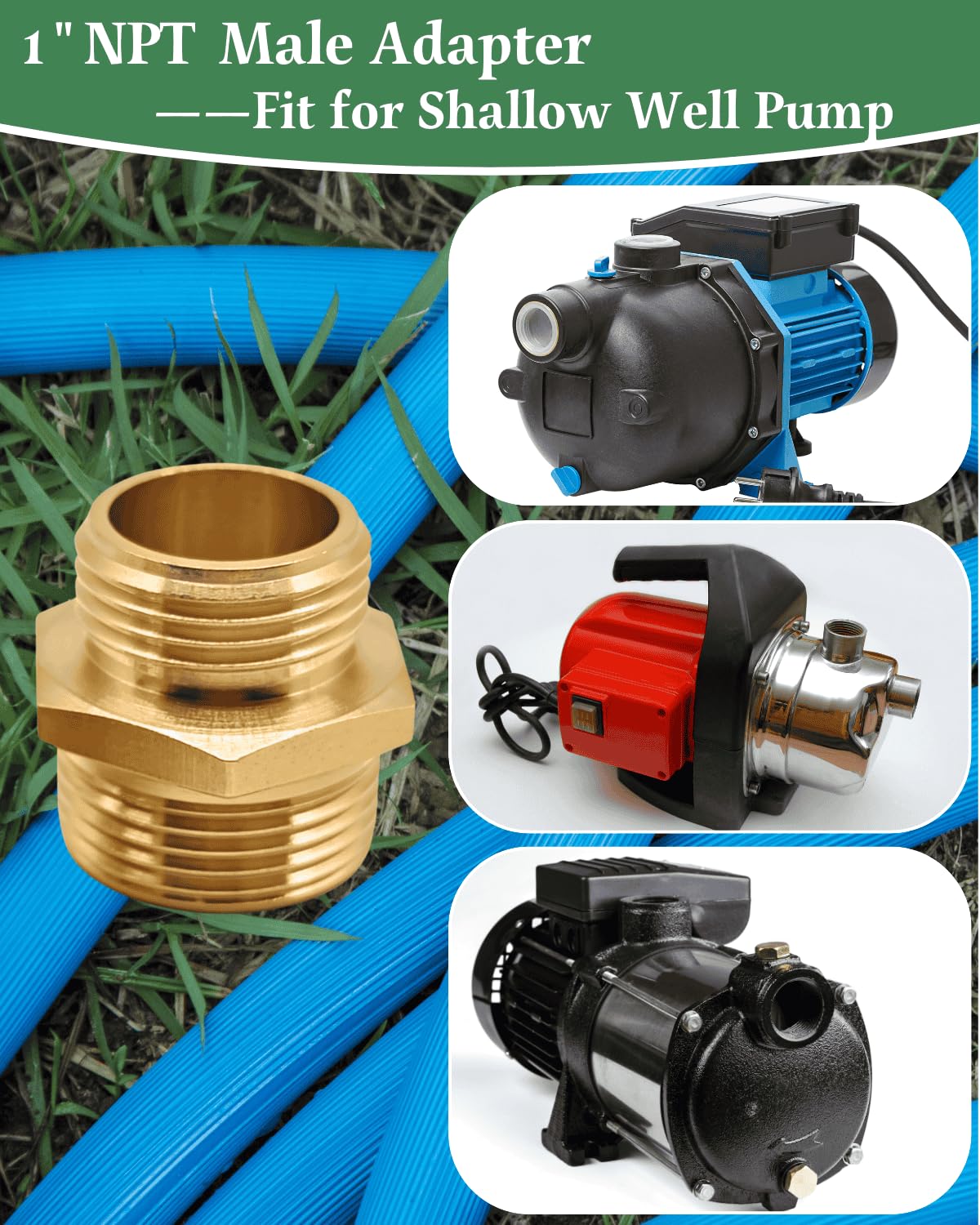 SARANICE two-pack brass adapters ready for outdoor irrigation setups.