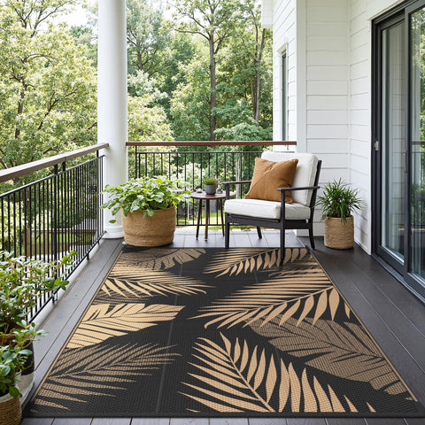 Sarben outdoor rug stored neatly with carry bag included