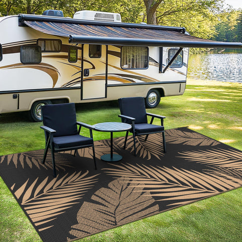 Sarben RV mat folded compactly for portable camping setup
